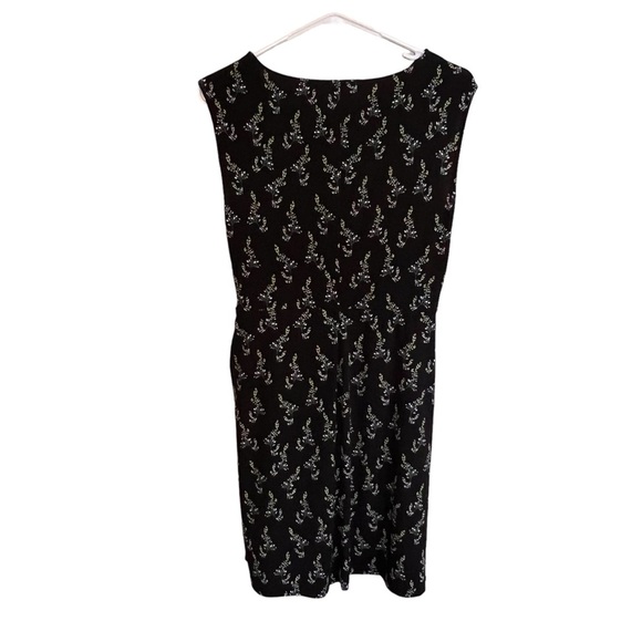 Ann Taylor LOFT Petite Small Black Floral Dress Sleeveless Wrap - Picture 3 of 3